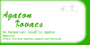 agaton kovacs business card